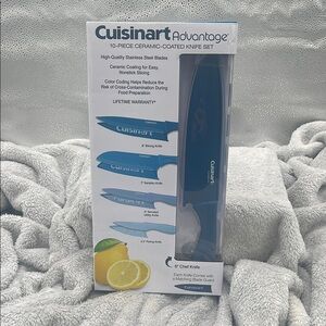 Cuisinart Advantage 10-Piece Ceramic-Coated Knife Set - Blue